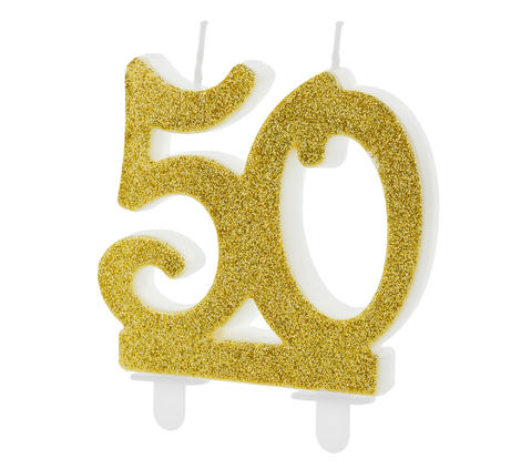 Candelina Compleanno Numero 50 Oro  